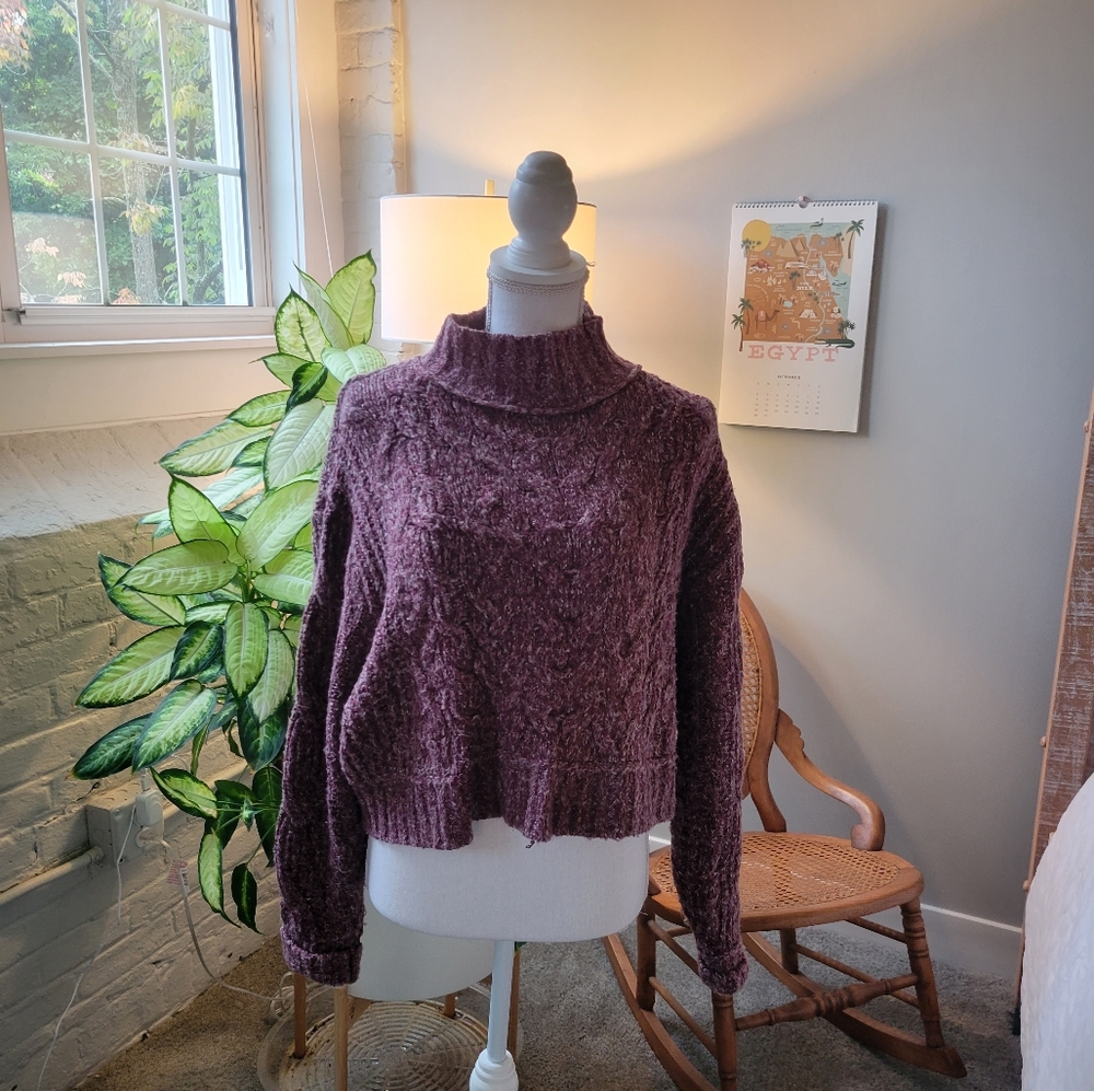 Free People Cropped Mock Neck Sweater